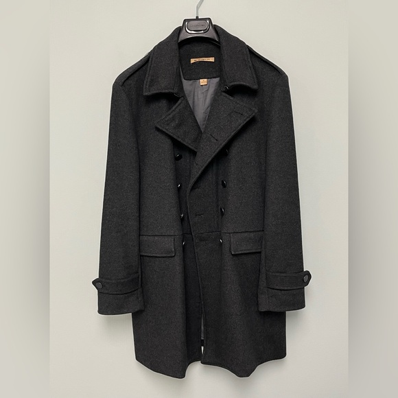 John Varvatos Grey double breasted trench coat. Size small - Picture 5 of 16